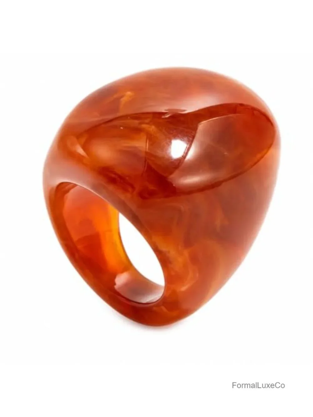 Chunky Dome Resin Statement Ring, Acrylic Wide Band Cocktail Jewelry